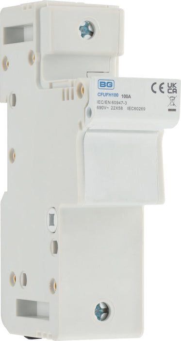 BG CFUFH100 100A 22mm x 58mm DIN Rail Mount Fuse Holder - westbasedirect.com