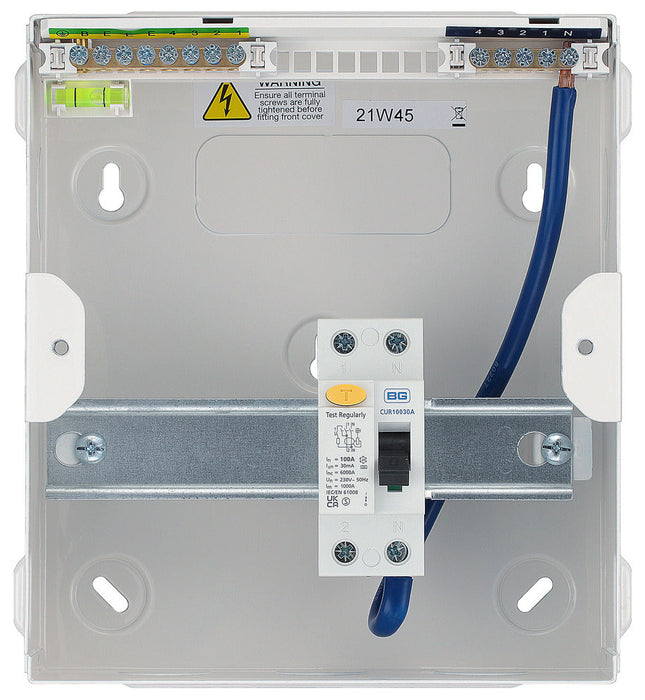 BG Fortress CFURSW10007A 7 Way Metal Unpopulated Consumer Unit with 1x 100A 30mA Type A RCD - westbasedirect.com