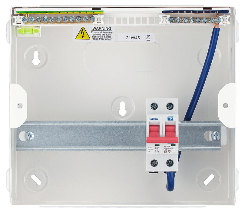 BG CFUSW07 9 Module 7 Way Metal Unpopulated + 100A Switch - westbasedirect.com