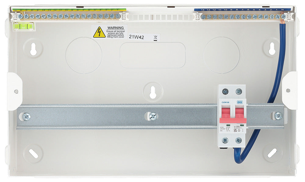 BG CFUSW14 16 Module 14 Way Metal Unpopulated + 100A Switch - westbasedirect.com