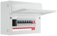 BG CFUSWP810A 12 Module 10 Way Metal Populated Consumer Unit + 100A Main Switch, 8x Type A RCBOs - westbasedirect.com