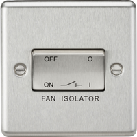 Knightsbridge CL11BC Rounded Edge 10AX 3 Pole Fan Isolator Switch - Brushed Chrome