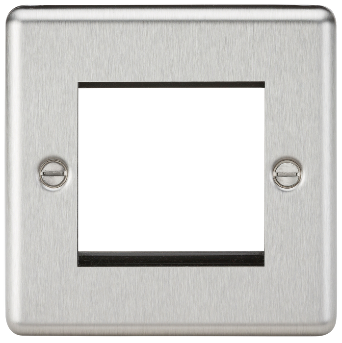 Knightsbridge CL2GBC Rounded Edge 2G Modular Faceplate - Brushed Chrome - westbasedirect.com