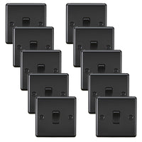 Knightsbridge CL2MBBx10 Rounded Edge 10AX 1G 2-Way Plate Switch - Matt Black (10 Pack)