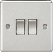 Knightsbridge CL3BC Rounded Edge 10AX 2G 2-Way Plate Switch - Brushed Chrome - westbasedirect.com