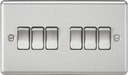 Knightsbridge CL42BC Rounded Edge 10AX 6G 2-Way Plate Switch - Brushed Chrome - westbasedirect.com