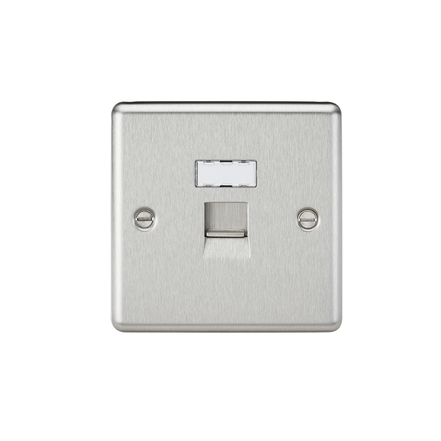 Knightsbridge CL45BC Rounded Edge RJ45 Network Outlet - Brushed Chrome ...