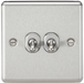 Knightsbridge CLTOG2BC Rounded Edge 10AX 2G 2-Way Toggle Switch - Brushed Chrome - westbasedirect.com