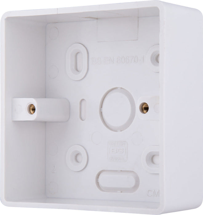 BG CMP8132 Single 32mm White Rounded PVC Surface Pattress Box (5 Pack)