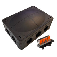 Wiska 10113411 COMBI 310 Polypropelene Junction Box with 3x 3-pole WAGO 221-413 Connectors 117x85x51mm - Black