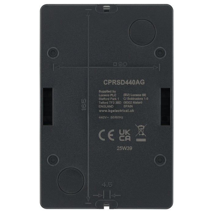 BG CPRSD440AG 40A 4 Pole AC IP65 Rotary Isolator Anthracite Grey - westbasedirect.com