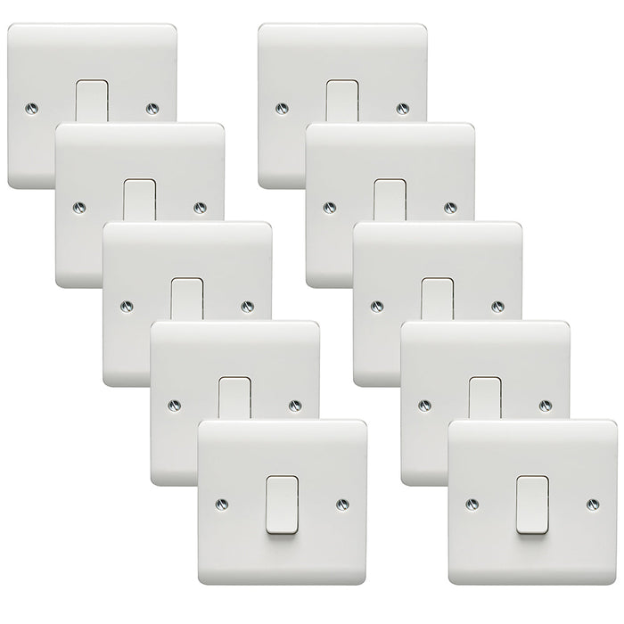 Crabtree CR1171 Instinct White Moulded 10AX 1 Gang 1 Way Switch (10 Pack)