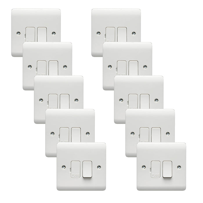 Crabtree CR1826 Instinct White Moulded 13A DP Switched Fused Connection Unit with Neon (10 Pack)