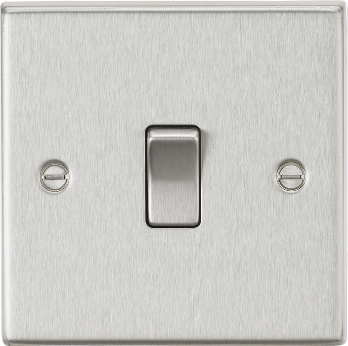 Knightsbridge CS834BC Square Edge 20A 1G DP Switch - Brushed Chrome - westbasedirect.com