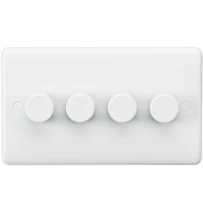 Knightsbridge CU2164 White Curved Edge 4G 40-400W Dimmer - westbasedirect.com