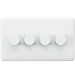 Knightsbridge CU2164 White Curved Edge 4G 40-400W Dimmer - westbasedirect.com