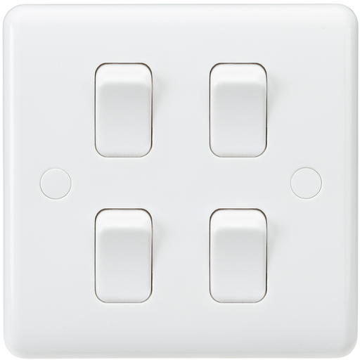 Knightsbridge CU4101 White Curved 10AX 4G 2-Way Switch (Single Plate) - westbasedirect.com