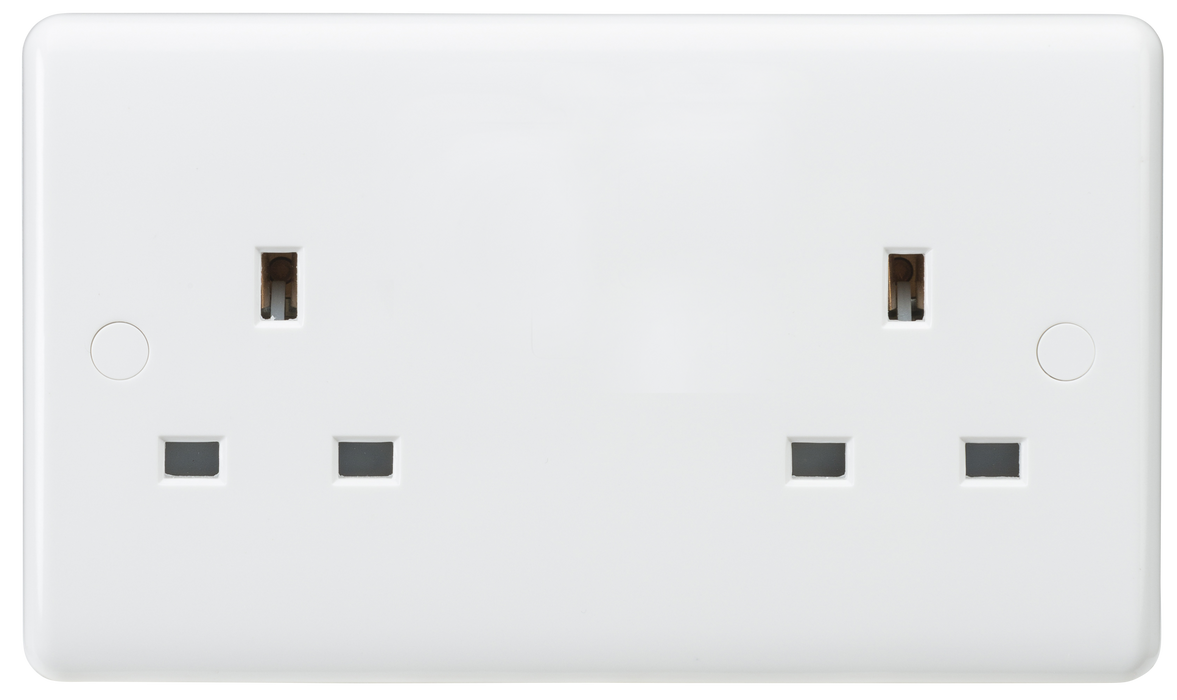 Knightsbridge CU9000U White Curved Edge 13A 2G Unswitched Socket - westbasedirect.com