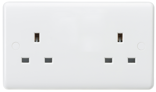 Knightsbridge CU9000U White Curved Edge 13A 2G Unswitched Socket - westbasedirect.com