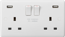 Knightsbridge CU9948 White Curved 13A 2G DP Switched Socket + 2xUSB 5V DC 4.8A - westbasedirect.com