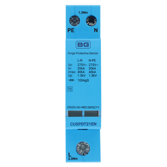 BG Fortress CUA32 SPD Wiring Kit c/w Type 2 Single Module Surge Protection Device & Wiring