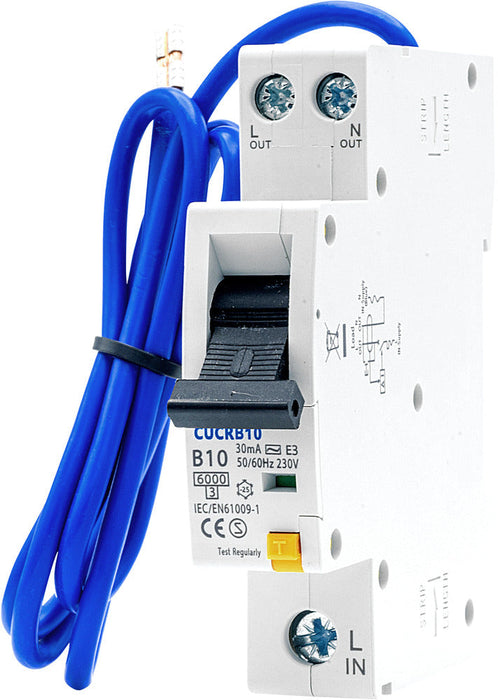 BG CUCRB10 10A SP 1 Module B Curve 6kA 30mA Type AC Compact RCBO - westbasedirect.com