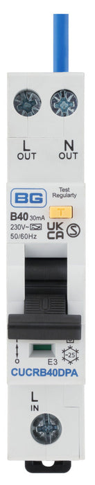 BG CUCRB40DPA 40A 30mA B Curve Type A Double Pole RCBO - westbasedirect.com