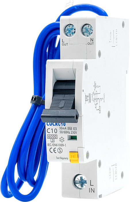 BG CUCRC10 10A SP 1 Module C Curve 6kA 30mA Type AC Compact RCBO - westbasedirect.com