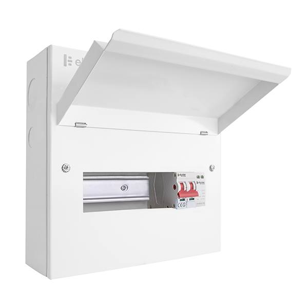 Click Elucian CUEB10MSSP7 10 Way Metal Consumer Unit with 100A Main Switch & 18mm 2 Pole Type 2 SPD - westbasedirect.com