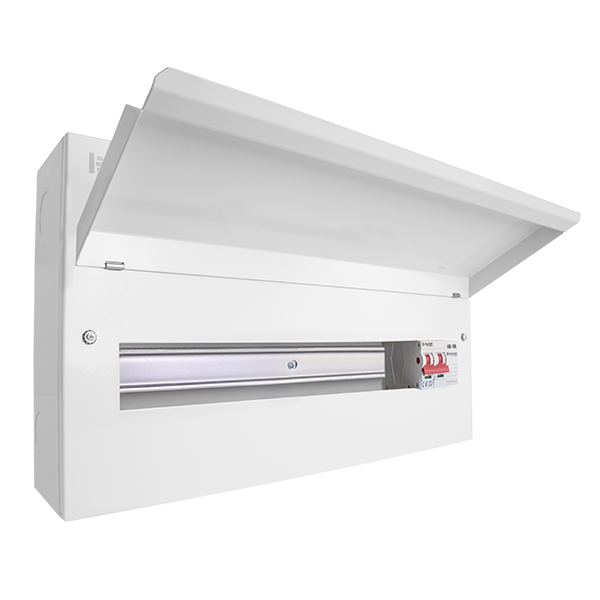 Click Elucian CUEB22MSSP19 22 Way Metal Consumer Unit with 100A Main Switch & 18mm 2 Pole Type 2 SPD - westbasedirect.com