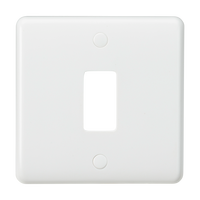 Knightsbridge CUG1 White Curved Edge 1G Grid Faceplate