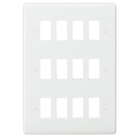 Knightsbridge CUG12 White Curved Edge 12G Grid Faceplate