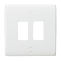 Knightsbridge CUG2 White Curved Edge 2G Grid Faceplate