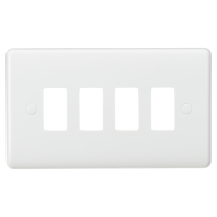 Knightsbridge CUG4 White Curved Edge 4G Grid Faceplate