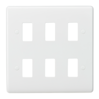Knightsbridge CUG6 White Curved Edge 6G Grid Faceplate