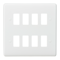 Knightsbridge CUG8 White Curved Edge 8G Grid Faceplate