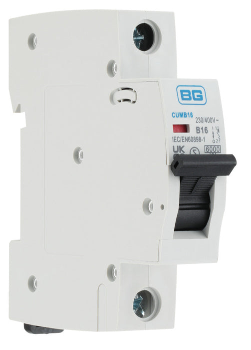 BG CUMB16 16A Single Pole 1 Module 6kA B Curve MCB - westbasedirect.com