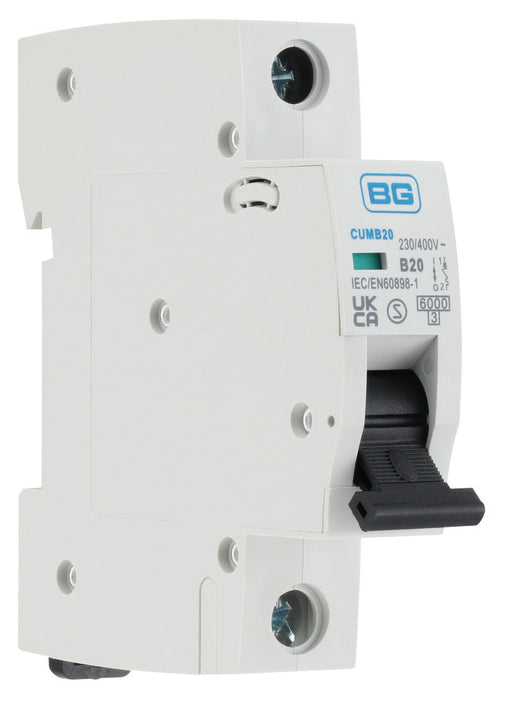 BG CUMB20 20A Single Pole 1 Module 6kA B Curve MCB - westbasedirect.com