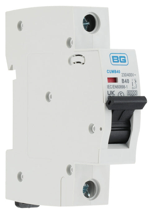 BG CUMB40 40A Single Pole 1 Module 6kA B Curve MCB - westbasedirect.com