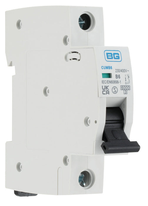 BG CUMB6 6A Single Pole 1 Module 6kA B Curve MCB - westbasedirect.com