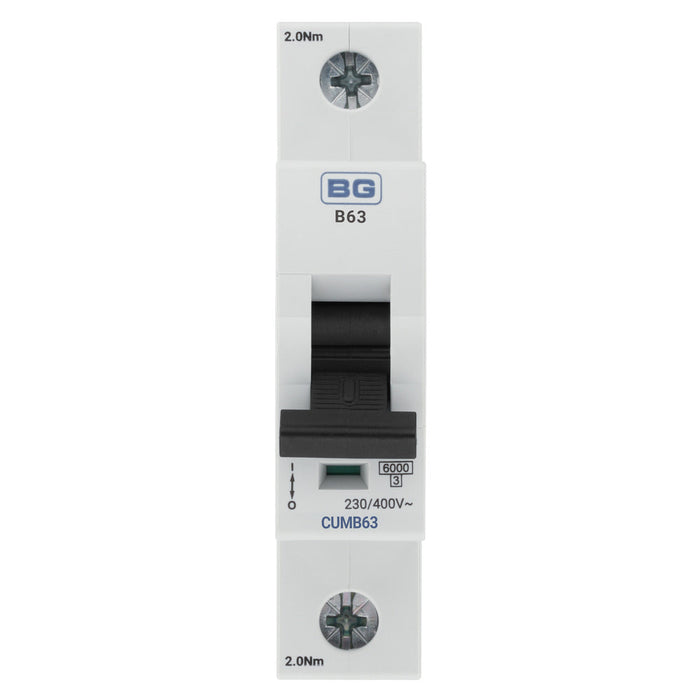 BG CUMB63 63A Single Pole 1 Module 6kA B Curve MCB