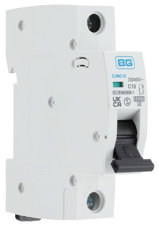 BG CUMC10 10A Single Pole 1 Module 6kA C Curve MCB - westbasedirect.com