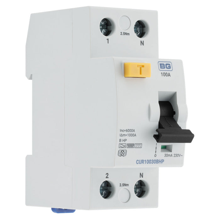 BG CUR10030BHP 100A Double Pole 2 Module 30mA Bi-Directional Type B RCD Heat Pump Specification - westbasedirect.com