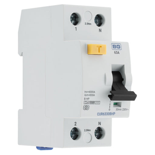 BG CUR6330BHP 63A Double Pole 2 Module 30mA Bi-Directional Type B RCD Heat Pump Specification - westbasedirect.com