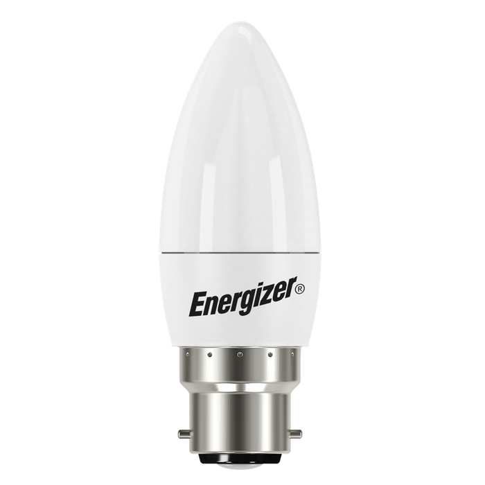 Energizer 7.3W 806lm B22 BC Candle LED Bulb Opal Warm White 2700K - westbasedirect.com