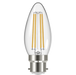 Eveready S15475 B22 BC Candle Filament Clear LED Bulb 4W 470lm Warm White 2700K (5 Pack) - westbasedirect.com