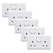 Volex D1500NR Casa White Moulded 13A 2 Gang SP Switched Socket (5 Pack) - westbasedirect.com
