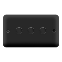 Click Deco Plus DPMB163 3-Gang 2-Way 100W LED Dimmer Switch - Matt Black