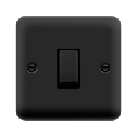 Click Deco Plus DPMB425BK 10AX Ingot 1-Gang Intermediate Plate Switch - Matt Black (Black)