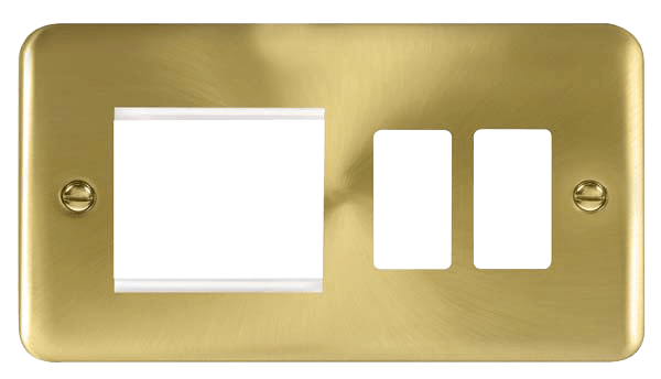 Click Deco Plus DPSB31102 2 Gang GridPro Frontplate with Twin New Medi ...